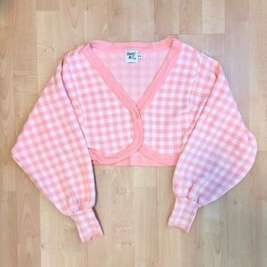 Princess Polly | Pink Gingham Rosalie Cropped Cardigan